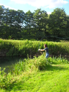 Fly fishing at Dinton Mill