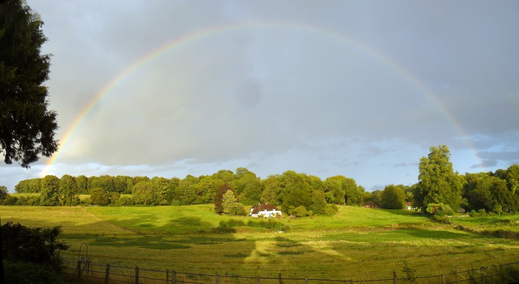 And after the rain ... (view from our garden over the water meadows)