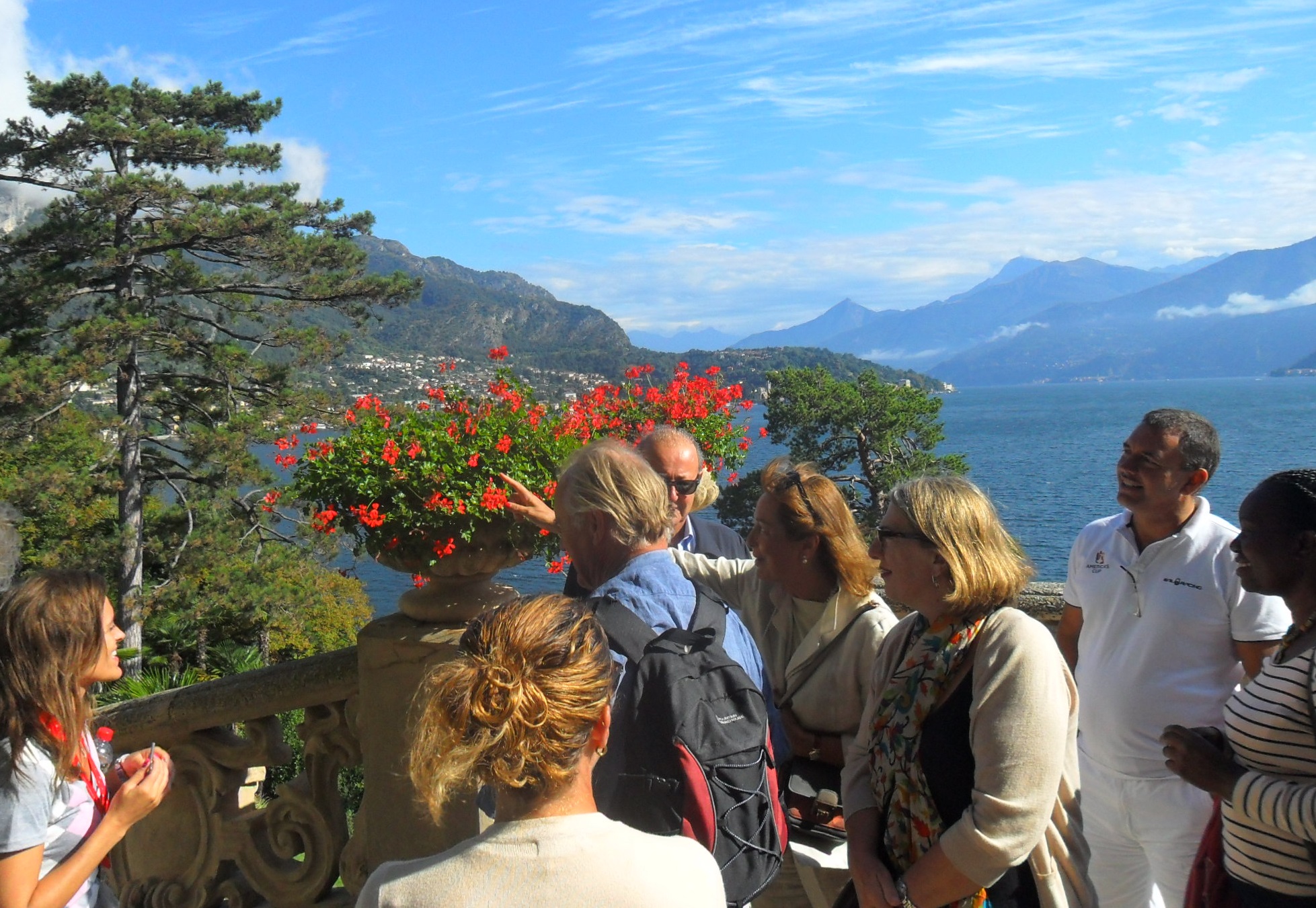 Members of the INTO team on a site visit to Balbianello